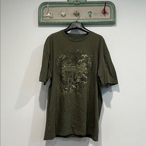 Structure Olive Green Cotton Short Sleeve T-Shirt Vintage Y2K men’s large